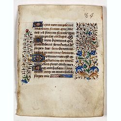 Leaf on vellum from a manuscript Book of Hours.