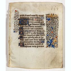 Leaf on vellum from a manuscript Book of Hours.