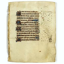 Leaf on vellum from a manuscript Book of Hours.