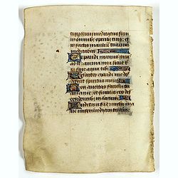 Leaf on vellum from a manuscript Book of Hours.