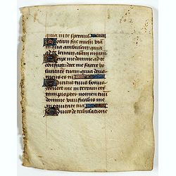 Leaf on vellum from a manuscript Book of Hours.