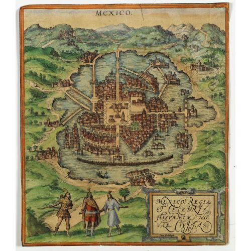 Old map image download for Mexico regia et celebris Hispaniae Novae civitas.