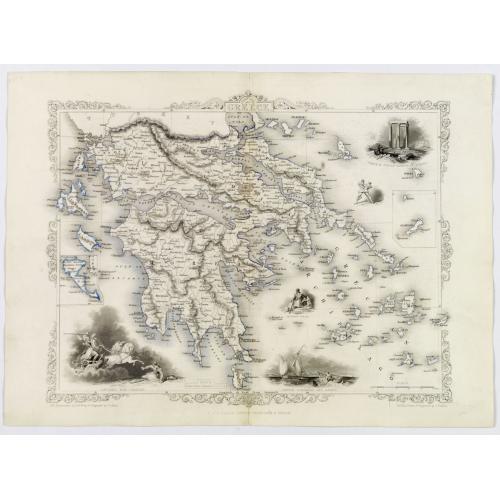 Old map image download for Ionian Islands and Greece.