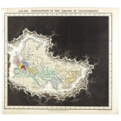 Old map image download for A.D. 912. Dissolution of the Empire of Charlemagne.