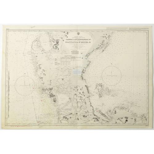 Old map image download for Philippine Islands - Luzon - west and east coast. Cabra I. to S.n Fernando P.t. Diapitan B. to S.n Miguel B. . . (3806)