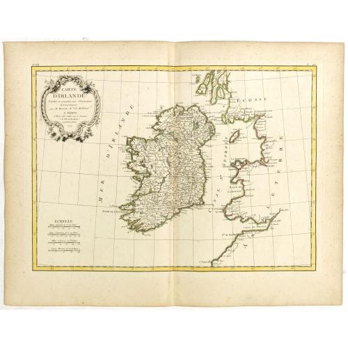 Old map image download for Carte d'Irlande Projettée et assujettie aux Observations Astronomiques. . .