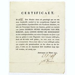 Certificaet N° 148.