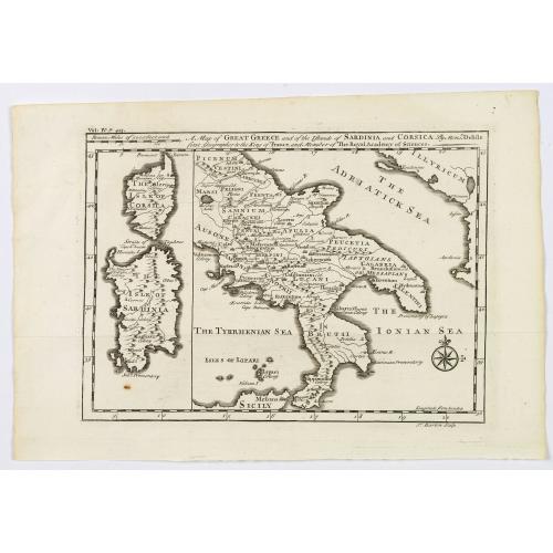 Old map image download for A Map of Great Greece and of the Islands of Sardinia and Corsica. . .