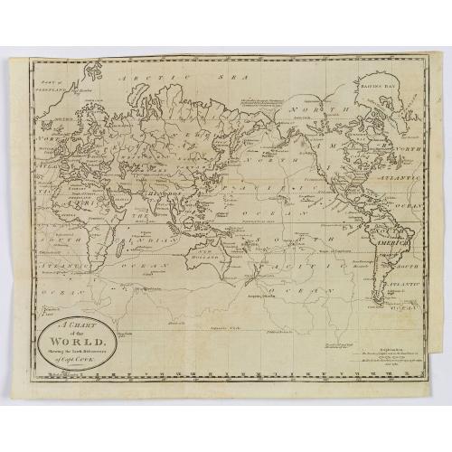 Old map image download for A Chart of the World, shewing the Latest Discoveries of Capt. Cook.