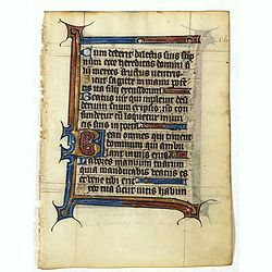 Manuscript leaf from a very early [around 1300] Breviary.