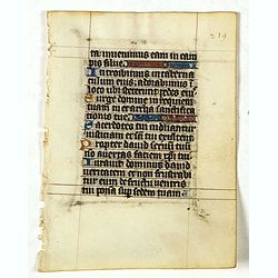 Manuscript leaf from a very early [around 1300] Breviary.