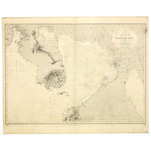 Old map image download for Philippines. Luzon Island/ Manila Bay / Surveyed by the Spanish Philippine Hyde. Commission under the direction of Captain Claudio Montero 1861.