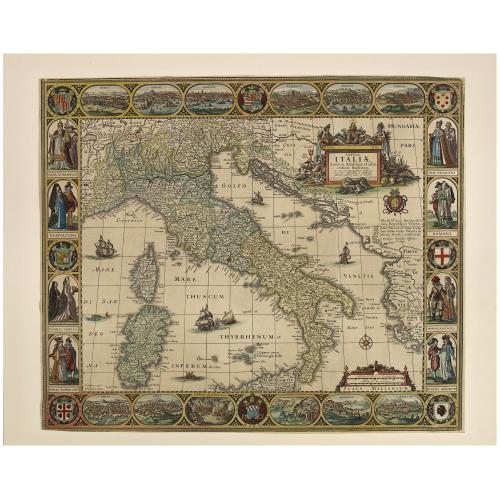 Old map image download for Tabula Italiae, Corsicae, Sardiniae et adjacentium Regnorum. A°1652.