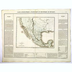 Carte Geographique, Statistique ey Historique du Mexique.