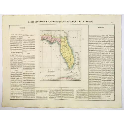 Old map image download for Carte Geographique, Statistique ey Historique de la Floride.