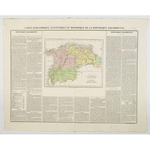 Old map image download for Carte Geographique, Statistique et Historique de la Republique Colombienne.