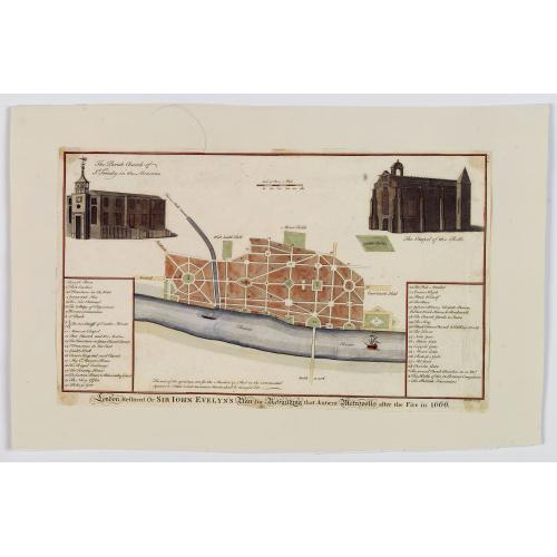 Old map image download for London Restored Or Sir John Evelyn's Plan for Rebuilding that Ancient Metropolis after the Fire in 1666.