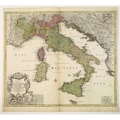 Old map image download for Statuum totius Italiae. . . Siciliae Sardiniae. . .