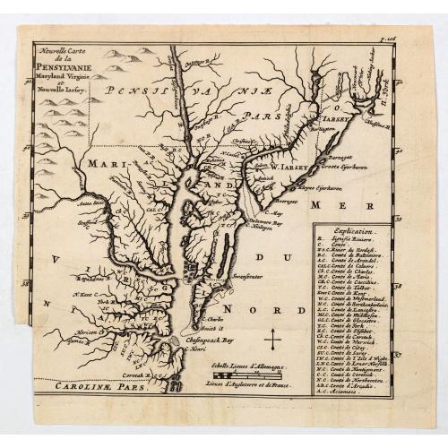 Old map image download for Nouvelle Carte de la Pensylvanie Maryland Virginia et Nouvelle Jarsey.