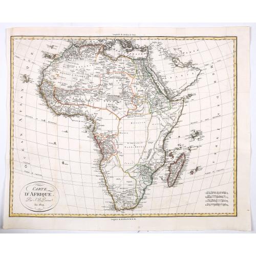 Old map image download for Carte d'Afrique. Par J.B. Poirson. An 1809