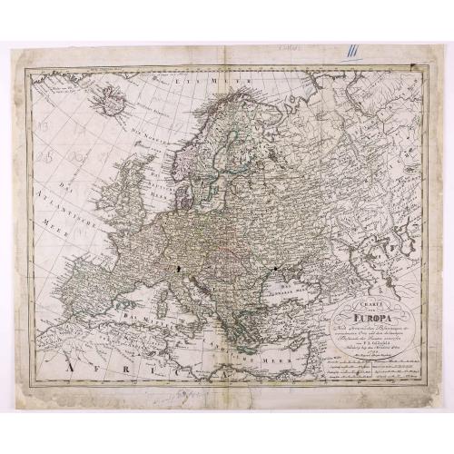 Old map image download for Charte von Europa Nach den neuesten Astronomischen Ortsbestimmungen entworfen und berichtiget auf der Sternwarte Seeberg, bey Gotha. . .