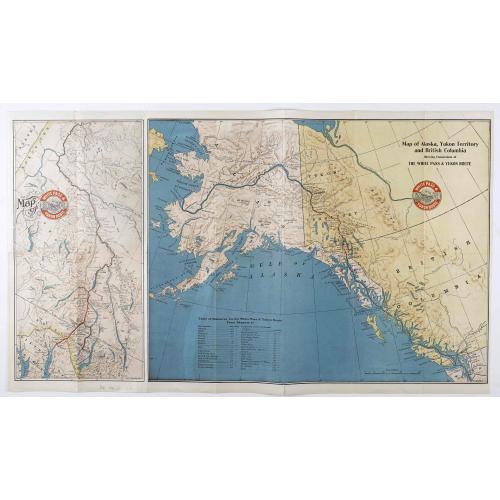 Old map image download for Map of Alaska, YukonTerritory and British Columbia showing connections of The White Pass & Yukon Route.