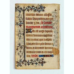 Manuscript leaf, on vellum from a book of hours.