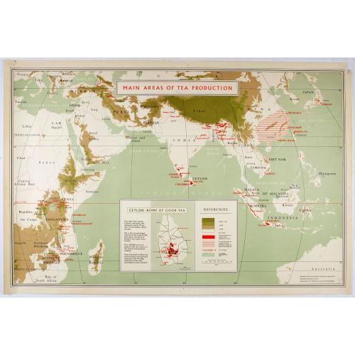 Old map image download for Main areas of tea production.