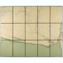 [Detailed folding map of Nickerie River, Nickerie, Coronie in Suriname]