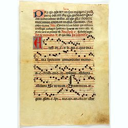 Leaf on vellum from a antiphonary.