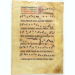 Leaf on vellum from a antiphonary.