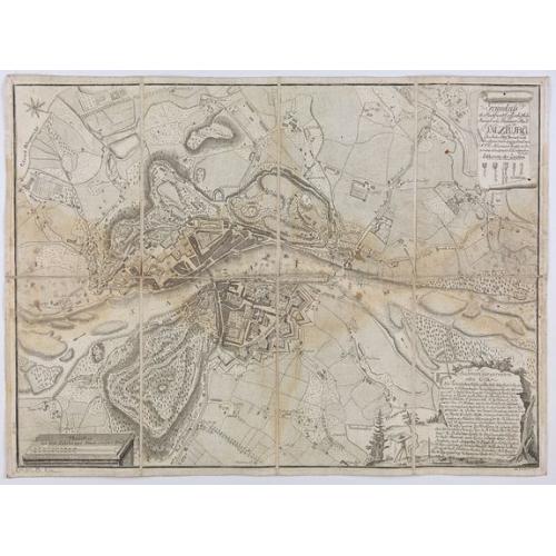 Old map image download for Grundriss der hochfürst. - erzbischöfliche Haupt und Residenz Stadt Salzburg im Jahr 1789 / geometrisch aufgenommen u. gezeichnet von A. F. H. v. Naumann