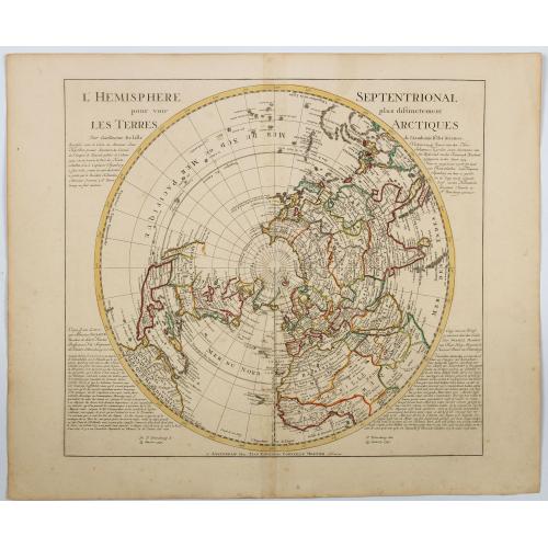 Old map image download for l'Hemisphere Septentrionale pour voir plus distinctement Les Terres Arctiques. . .