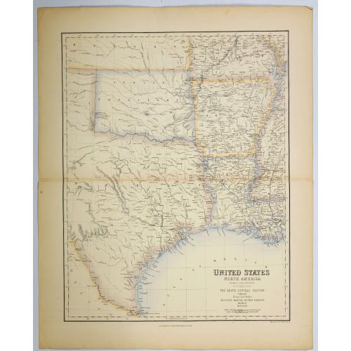 Old map image download for United States North America [...] The South Central Section comprising Texas, Louisiana, Mississippi, Arkansas, Western Territory. . .