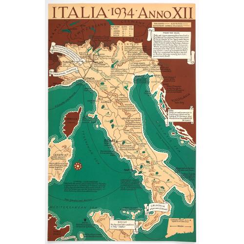 Old map image download for Italia 1934 - Anno XII.