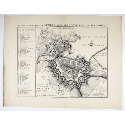 Old map image download for Plan de la ville de Geneve, avec ses nouvelles Fortifications.