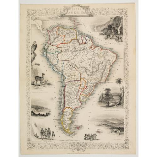 Old map image download for South America.