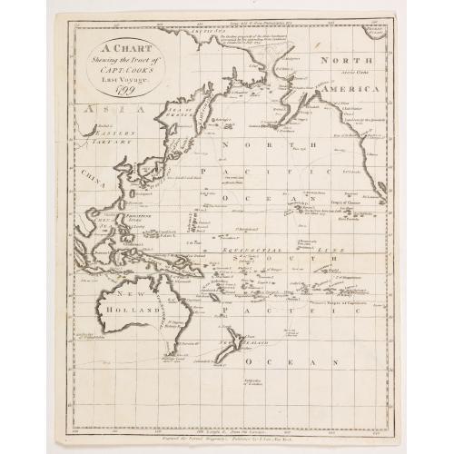 Old map image download for A Chart Shewing the tract of Capt. Cook's Last Voyage. 1799