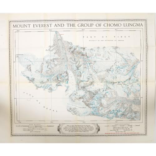 Old map image download for Mount Everest and the Group of Chomo Lungma.