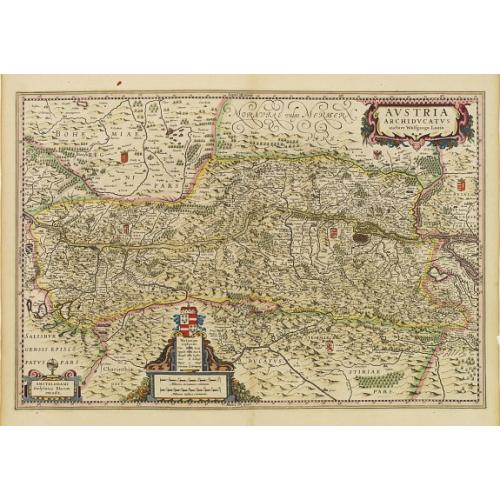 Old map image download for Austria Archiducatus auctore Wolfgango Lazio.