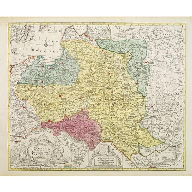 Mappa geographiaca .. regnum Poloniae et .. Lithuaniae ..