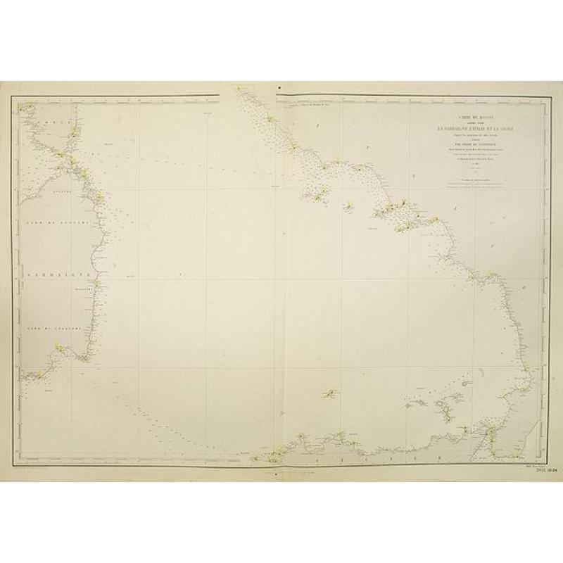 Carte du bassin compris entre la Sardaigne, l'Italie, et la Sicile. . . N° 021.