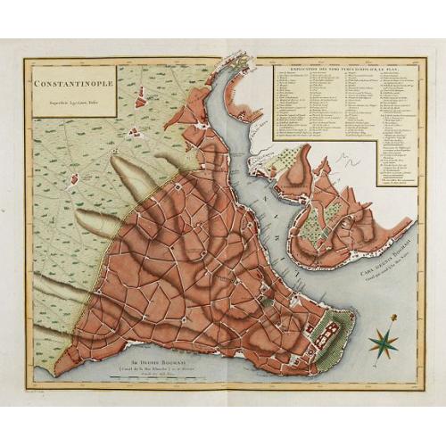 Old map image download for Constantinople superficie 3,975,000 Toises.