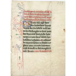 Leaf on vellum from a Dutch manuscript Book of Hours.