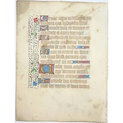 Leaf on vellum from a manuscript Book of Hours.