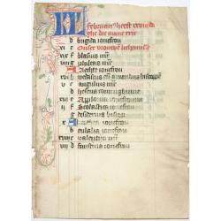 Leaf on vellum from a Dutch manuscript Book of Hours.