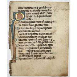 Leaf on vellum from a manuscript Breviary.