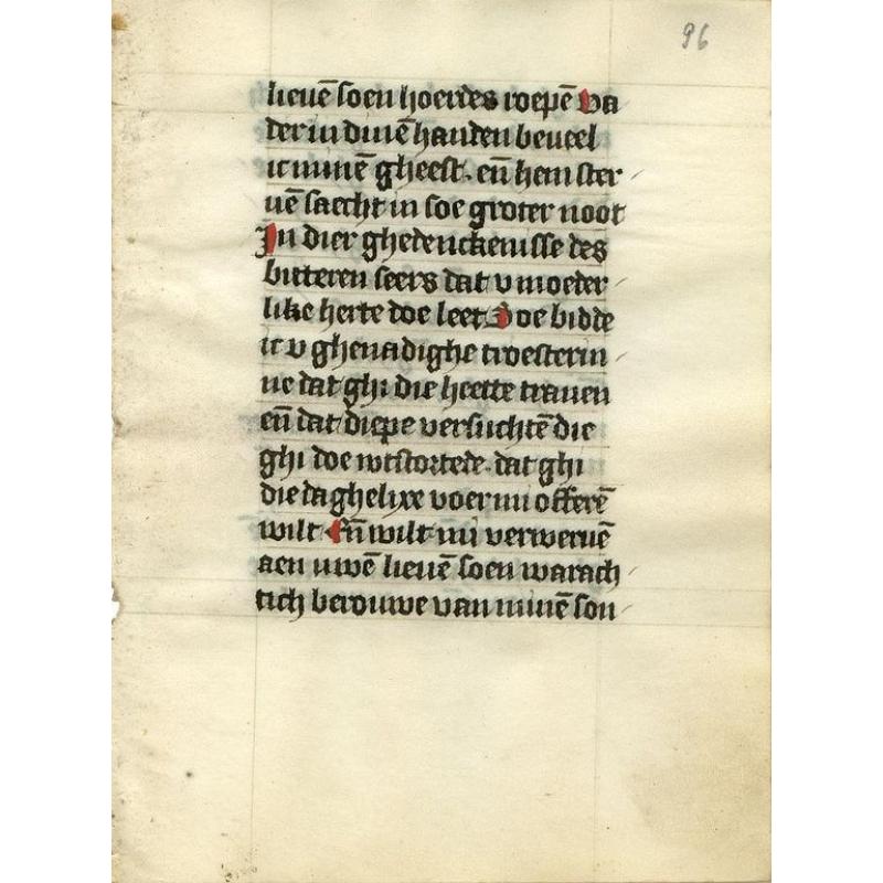 Leaf on vellum from a Dutch manuscript Book of Hours.