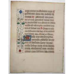 Leaf on vellum from a manuscript Book of Hours.