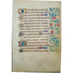 Leaf on vellum from a manuscript Book of Hours.